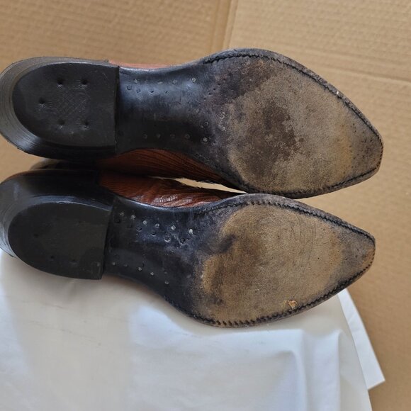 Justin Authentic,  Lizard Leather Women's Cowboy Boots, size 8 - Picture 7 of 9